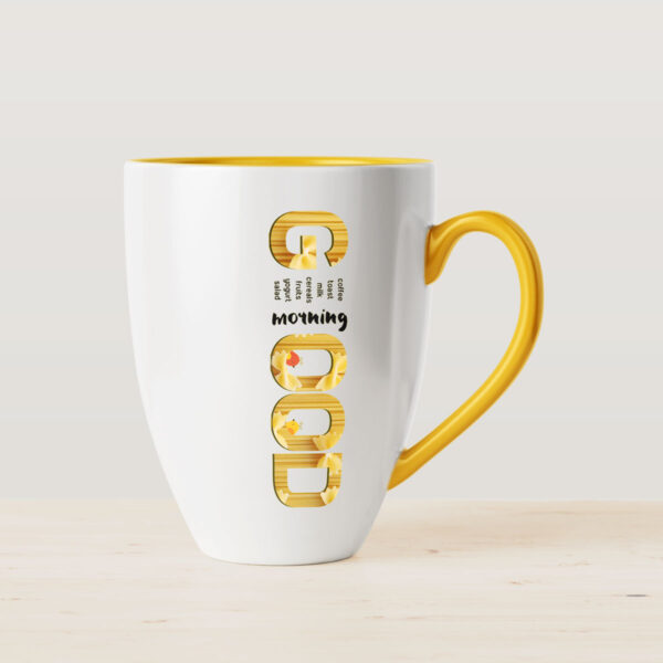 Taza de Café Estampada Blanca